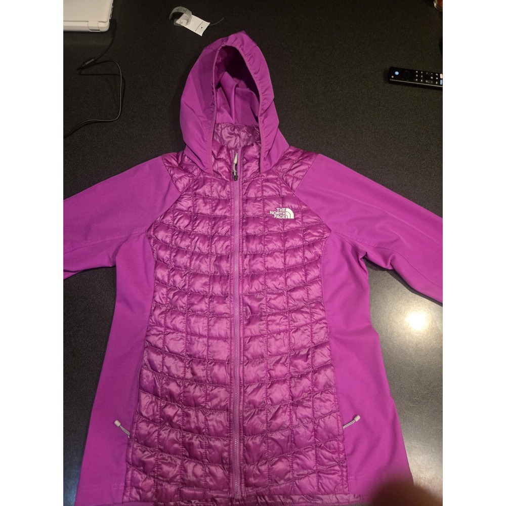 The North Face ThermoBall Hybrid Hoodie Jacket Womens M Pink Full Zip